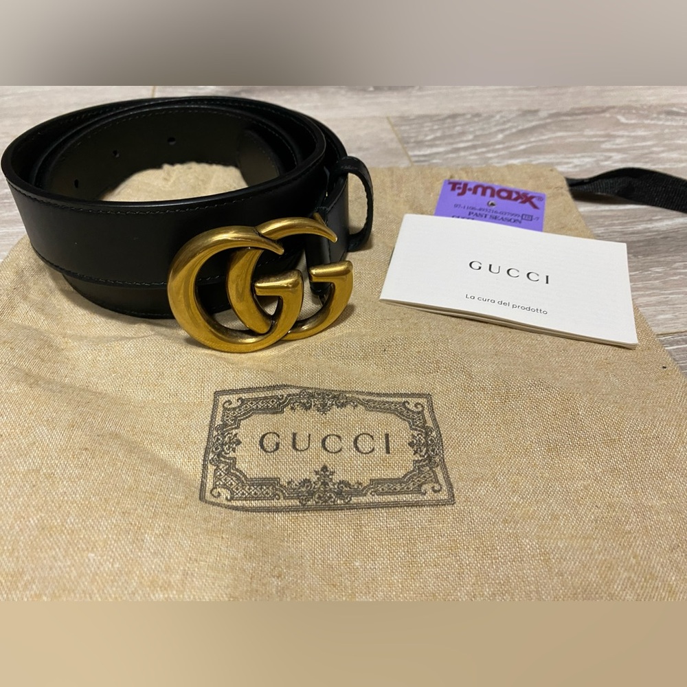 Authentic Gucci GG Marmont Wide Belt, Like New Condition